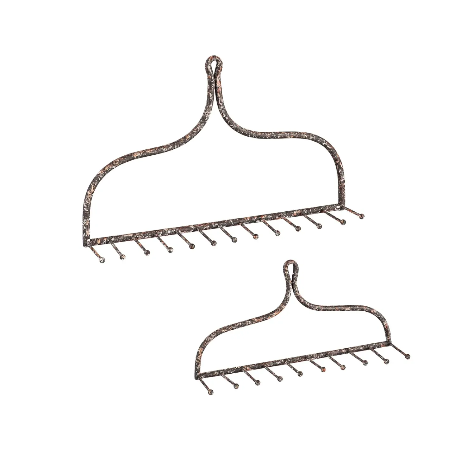 Plow & Hearth Chests & Storage Cabinets|Wall Art>Metal Rake Wall Hooks, Set of 2