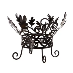 Plow & Hearth Decorative Accents>Metal Scroll & Leaves Pumpkin Holder