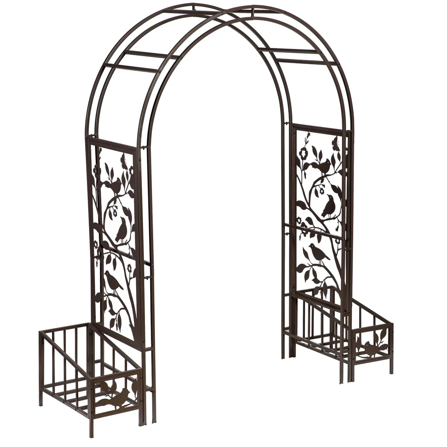 Plow & Hearth Arbors & Trellises>Metal Song Bird Arbor With Planters
