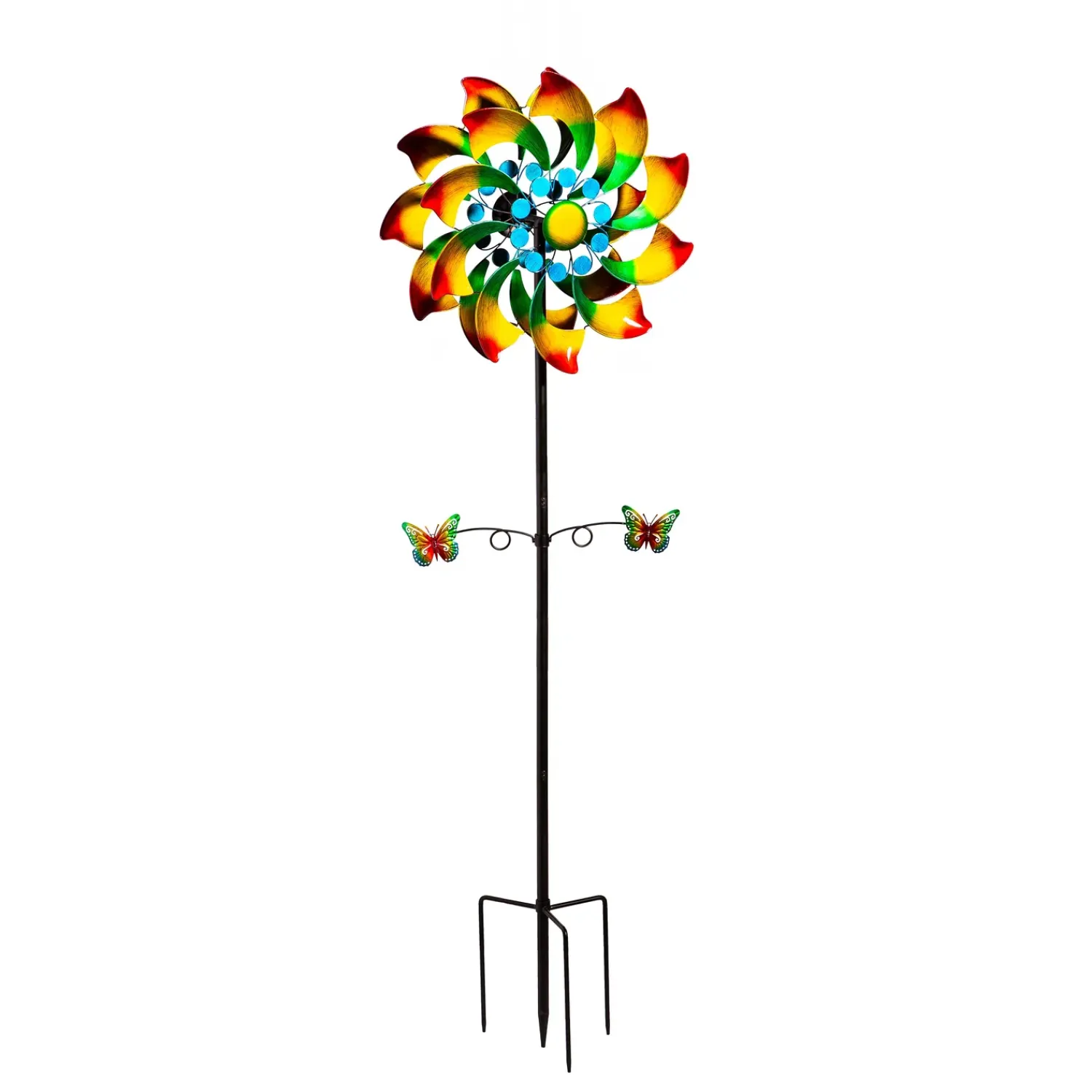 Plow & Hearth Wind Spinners>Metal Wind Spinner, Radiant Fan With Butterflies, 75"H