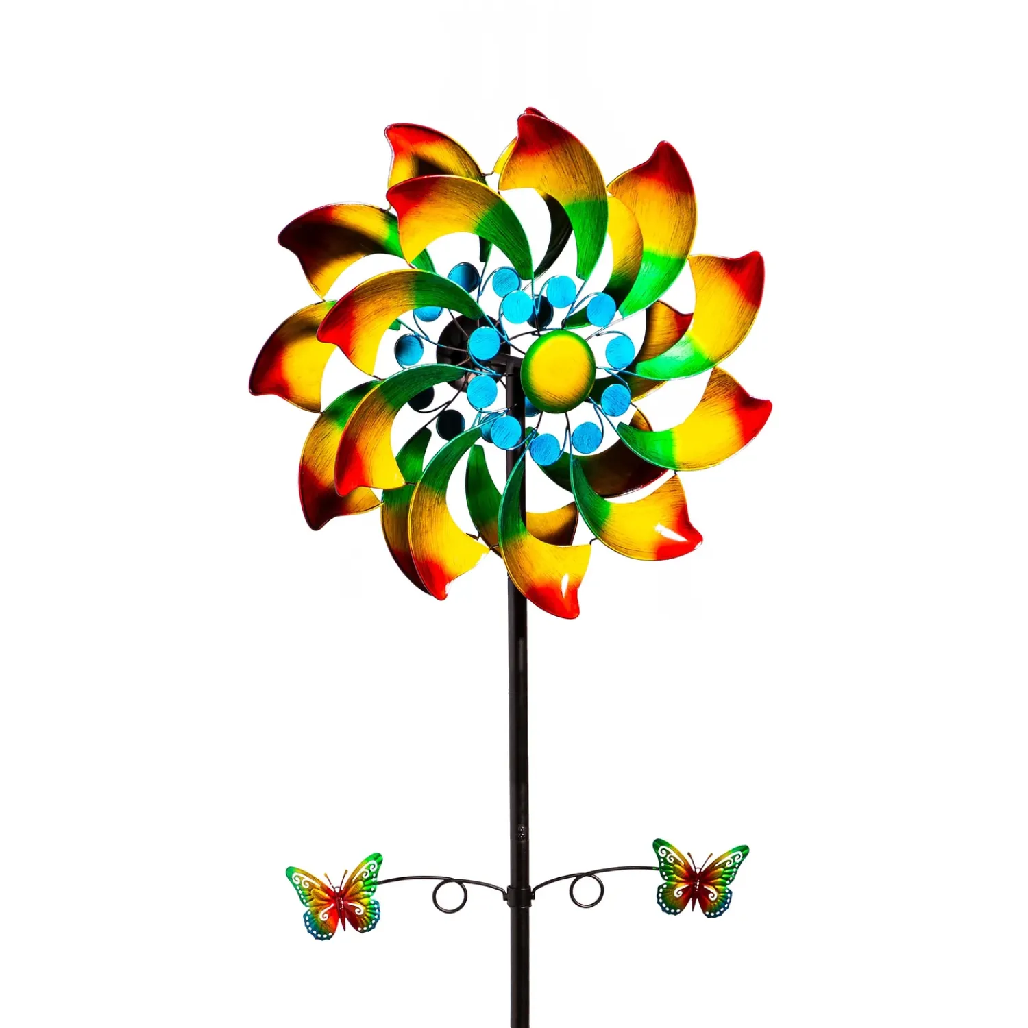 Plow & Hearth Wind Spinners>Metal Wind Spinner, Radiant Fan With Butterflies, 75"H
