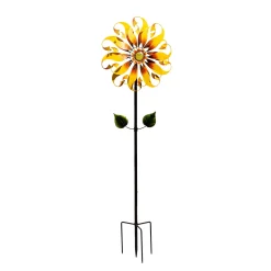 Plow & Hearth Wind Spinners>Metal Wind Spinner, Sunflower Designed, 75"H
