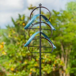 Plow & Hearth Wind Spinners>Metal Wind Spinner, Towering Semicircle, 80"H