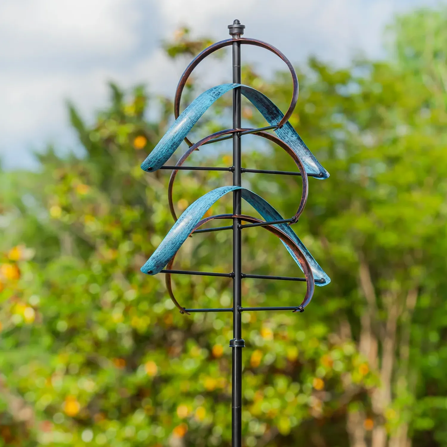 Plow & Hearth Wind Spinners>Metal Wind Spinner, Towering Semicircle, 80"H