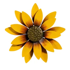 Plow & Hearth Wind Spinners>Metal Yellow Sunflower Wall Spinner, 13"
