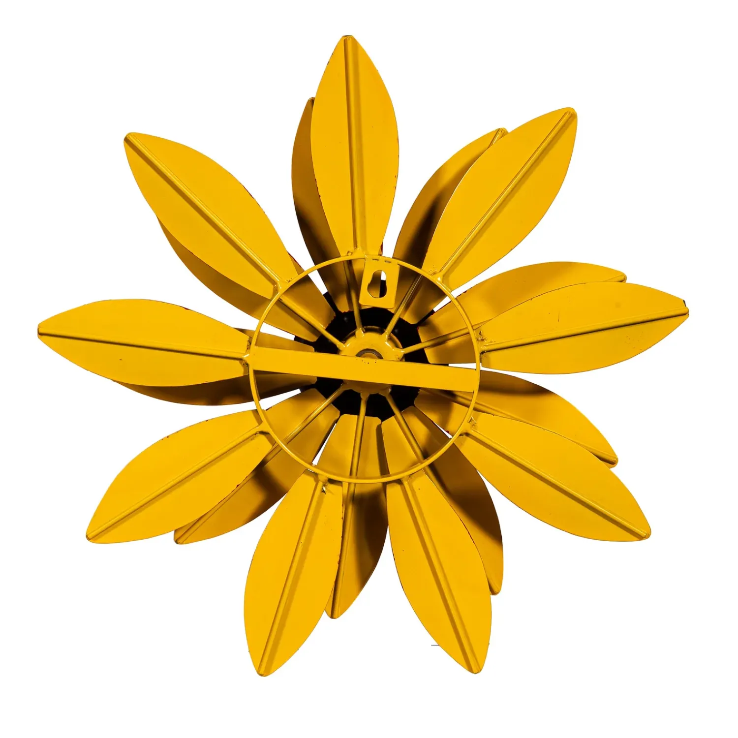 Plow & Hearth Wind Spinners>Metal Yellow Sunflower Wall Spinner, 13"