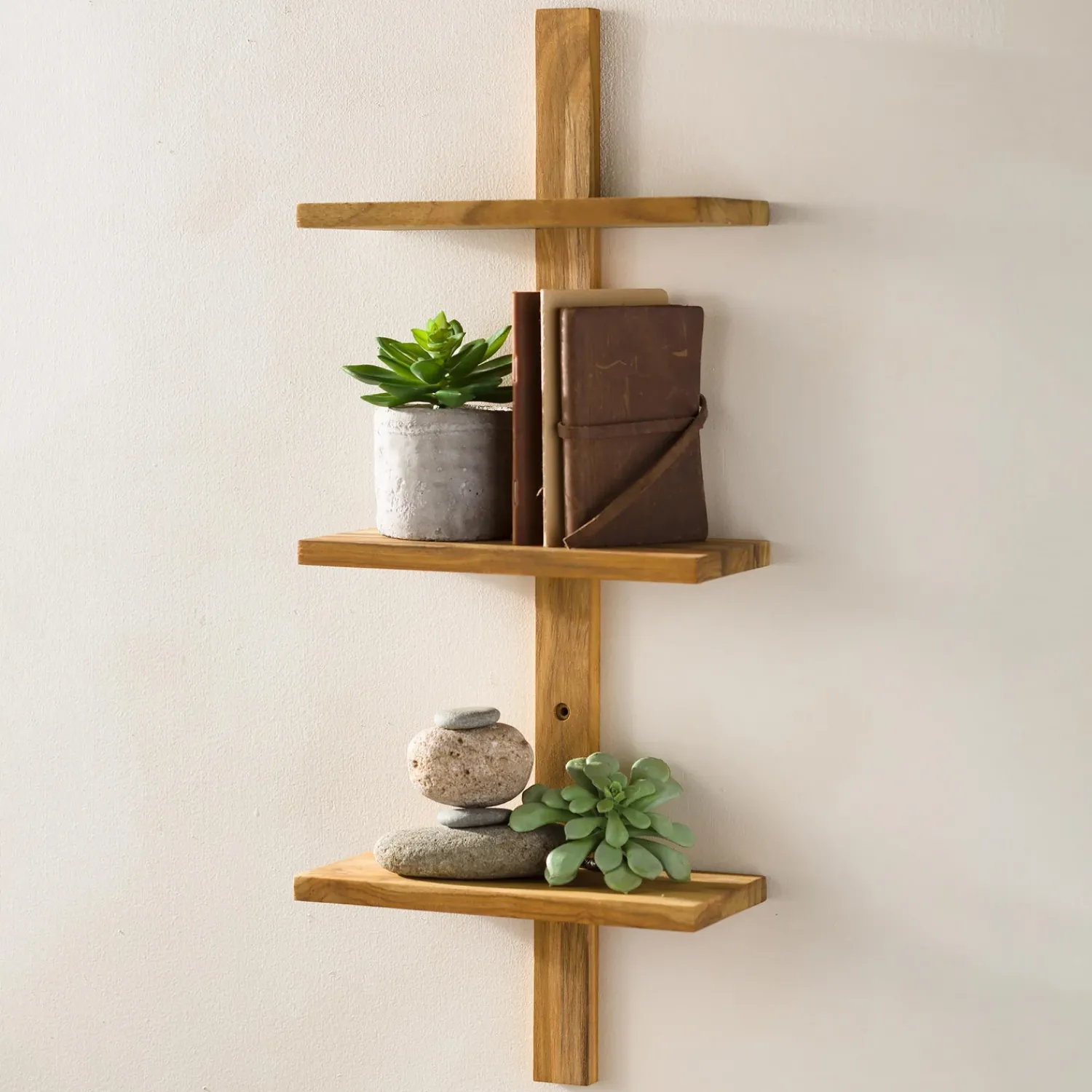 Plow & Hearth Bookshelves & Wall Shelves>Mini Teak Wall Shelf