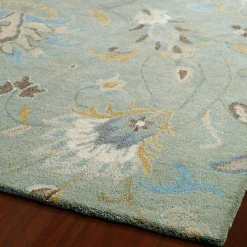 Plow & Hearth Area Rugs>Mint Meadow Floral Vine Wool Rug, 10' x 14'