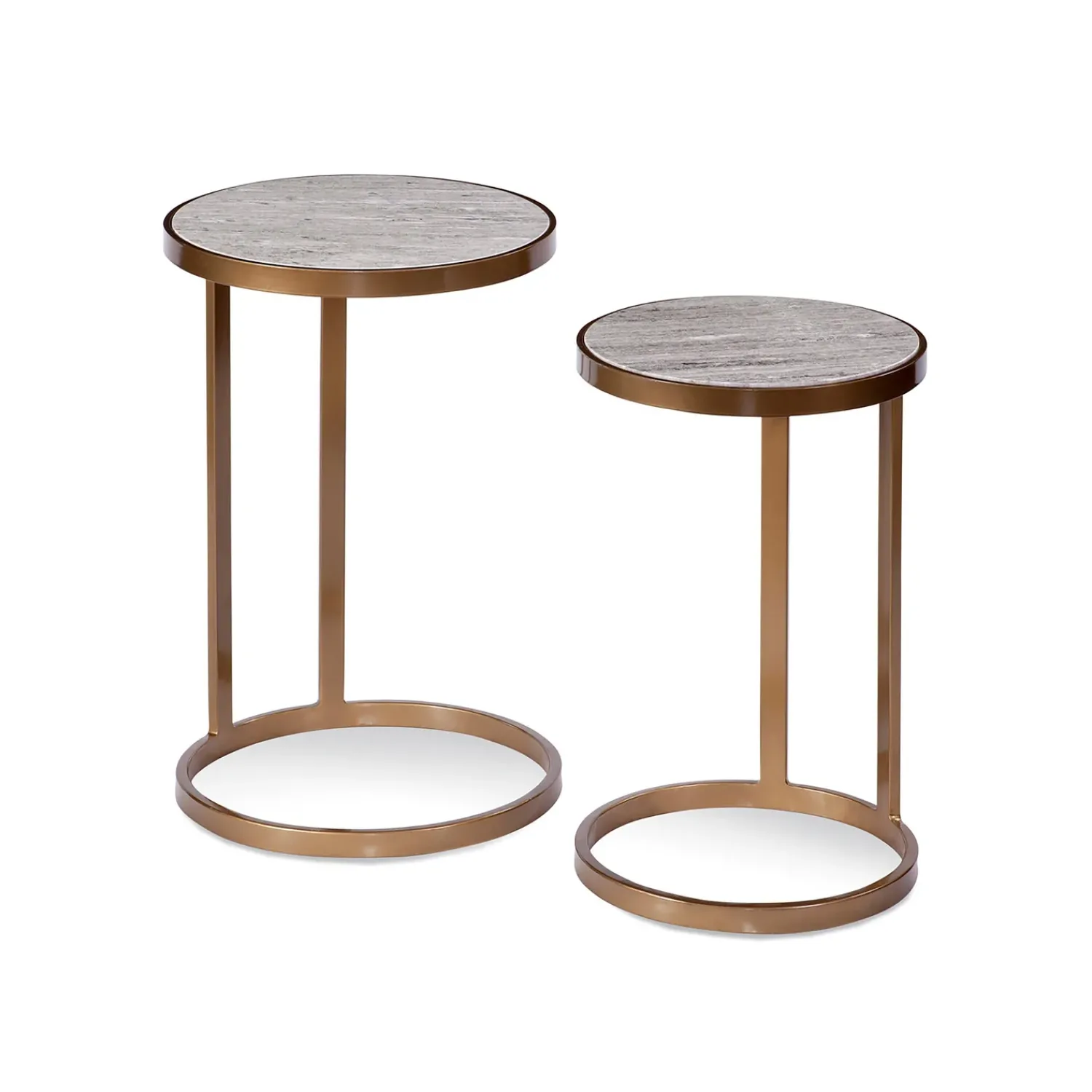 Plow & Hearth Accent Tables>Modern Concrete Nesting Table Set Gold