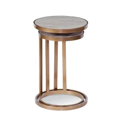 Plow & Hearth Accent Tables>Modern Concrete Nesting Table Set Gold