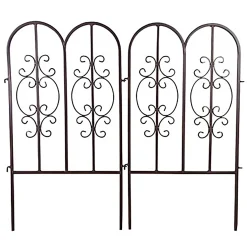 Plow & Hearth Garden Fencing & Edging>Montebello Iron Garden Fencing, Set of 2 Gunmetal