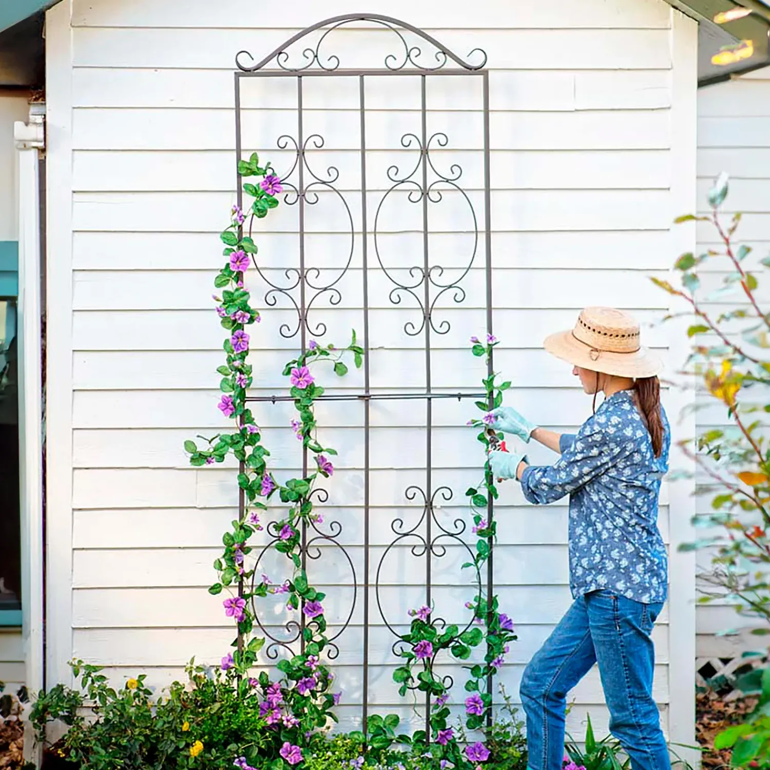 Plow & Hearth Arbors & Trellises>Montebello Metal Tall Garden Trellis