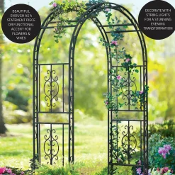 Plow & Hearth Arbors & Trellises>Montebello Scrollwork Metal Garden Arbor