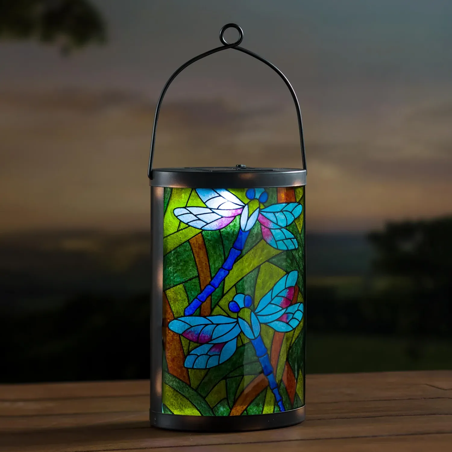 Plow & Hearth Solar Accents|Solar Lighting>Mosaic Dragonfly Solar Lantern