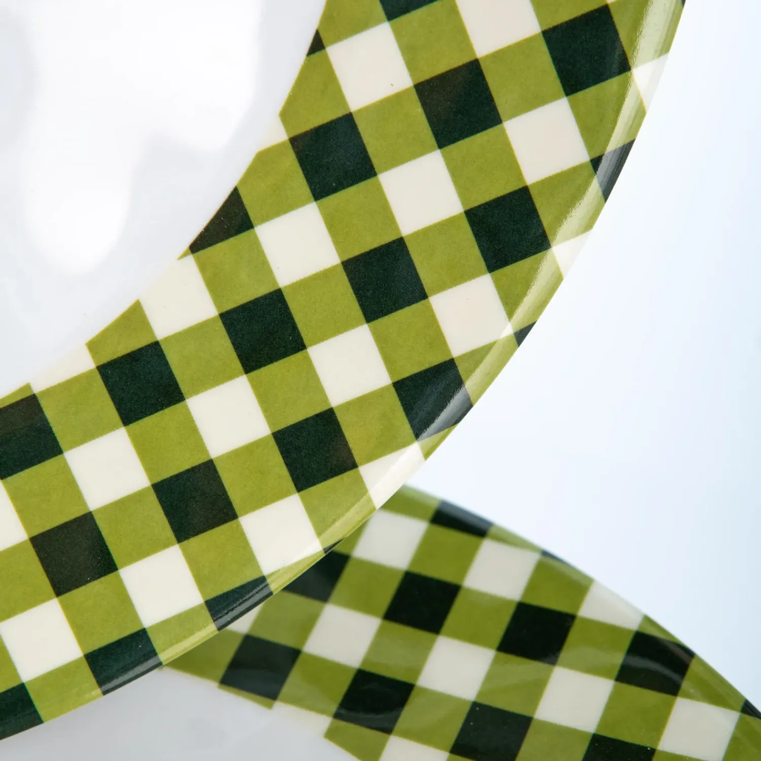Plow & Hearth Plates & Platters>Moss Gingham Melamine Dinner Plates, Set of 6