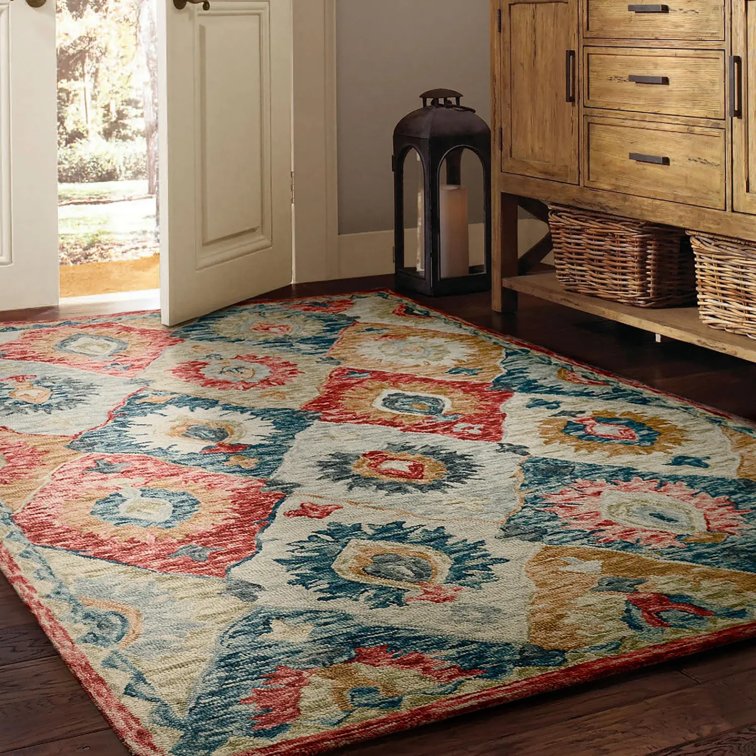 Plow & Hearth Area Rugs>Mountain Valley Wool Rug, 2'6" x 8' Runner Multi