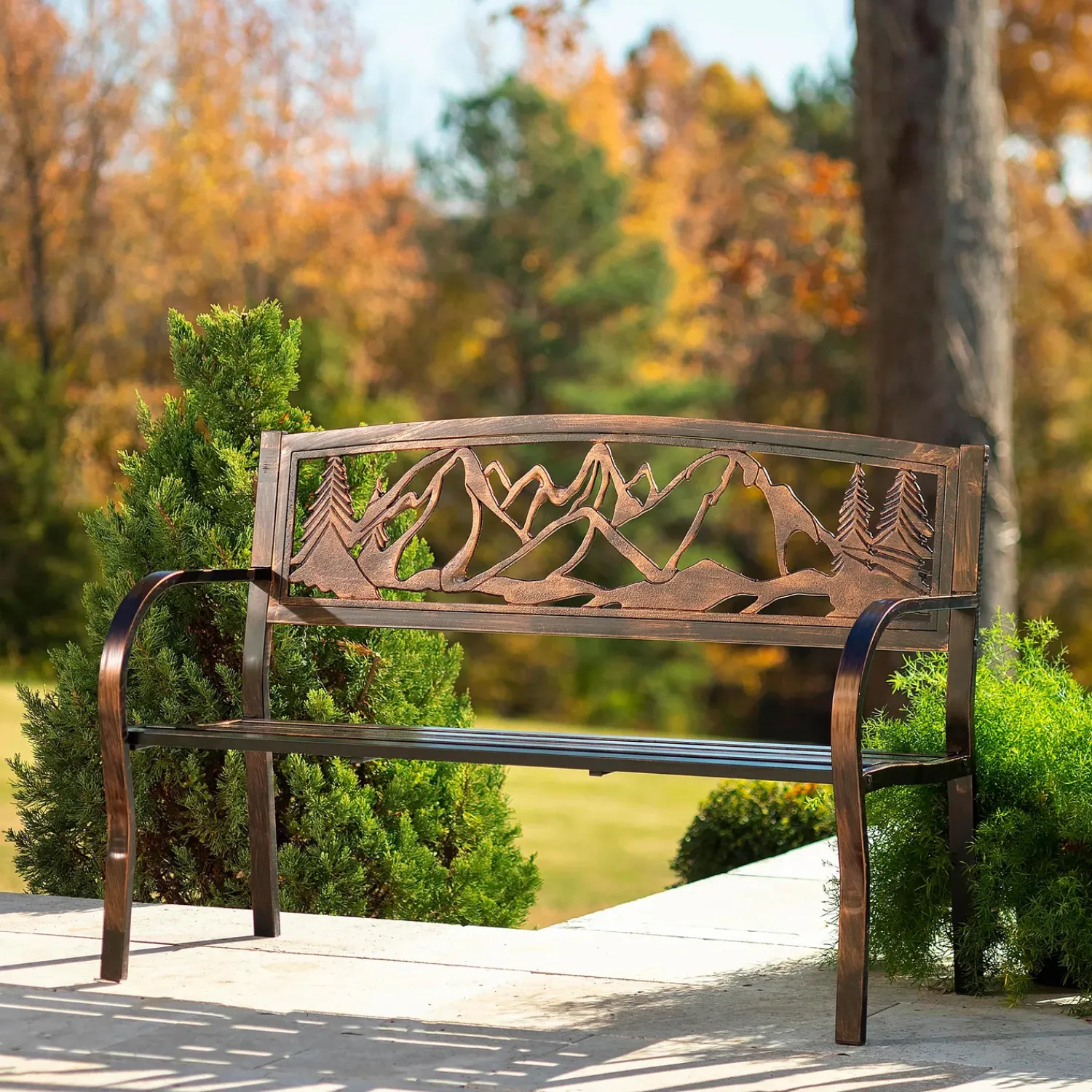 Plow & Hearth Outdoor Benches>Mountain View Metal Garden Bench