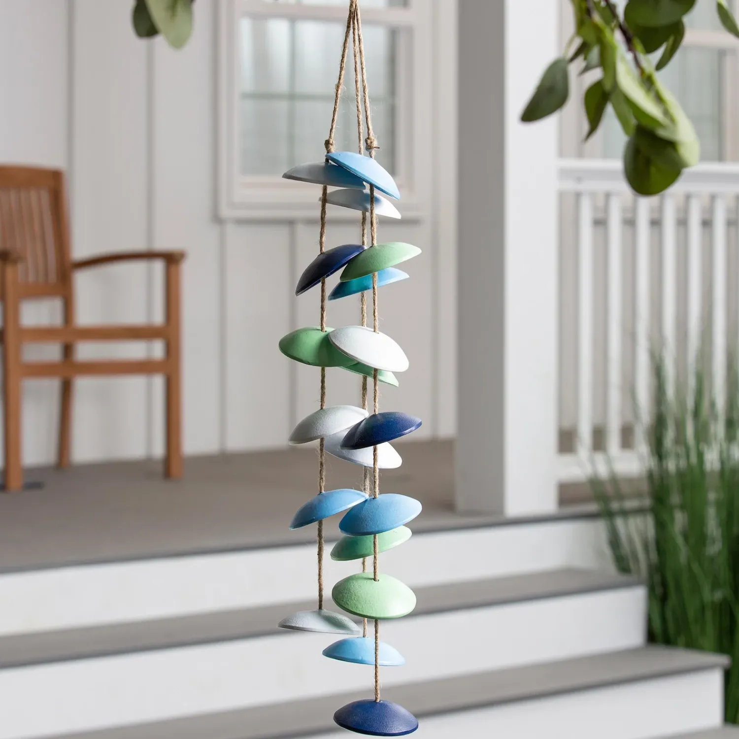 Plow & Hearth Wind Chimes & Mobiles>Multicolor Metal and Jute Wind Chime