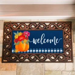 Plow & Hearth Interchangeable Mats>Mums and Pumpkin Sassafras Switch Mat