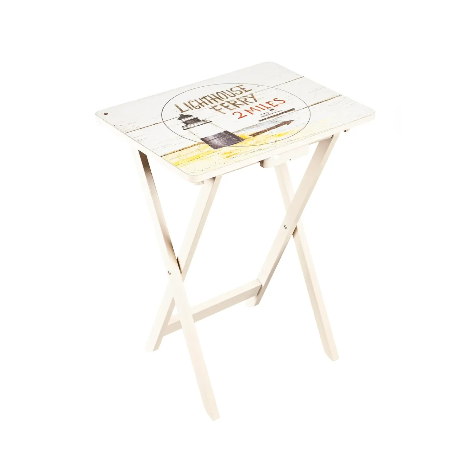 Plow & Hearth Accent Tables>Nautical TV Tray Set With Stand, Set of 4