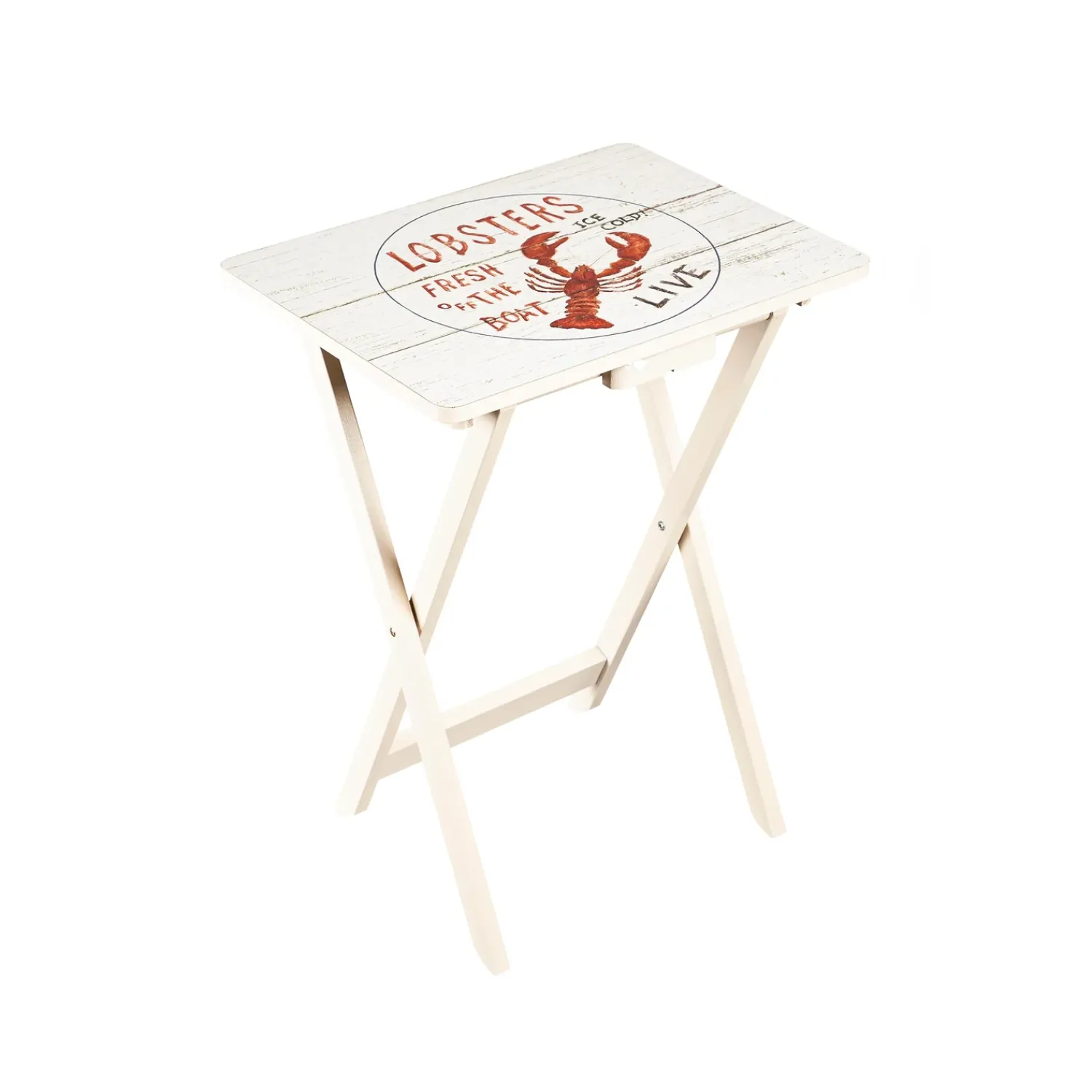 Plow & Hearth Accent Tables>Nautical TV Tray Set With Stand, Set of 4
