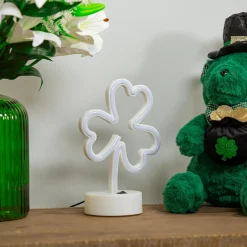 Plow & Hearth Decorative Accents>Neon Clover LED Table Decor, 9.25"H