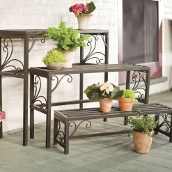 Plow & Hearth Planters & Plant Stands>Nesting Metal Plant Stands, Set of Three