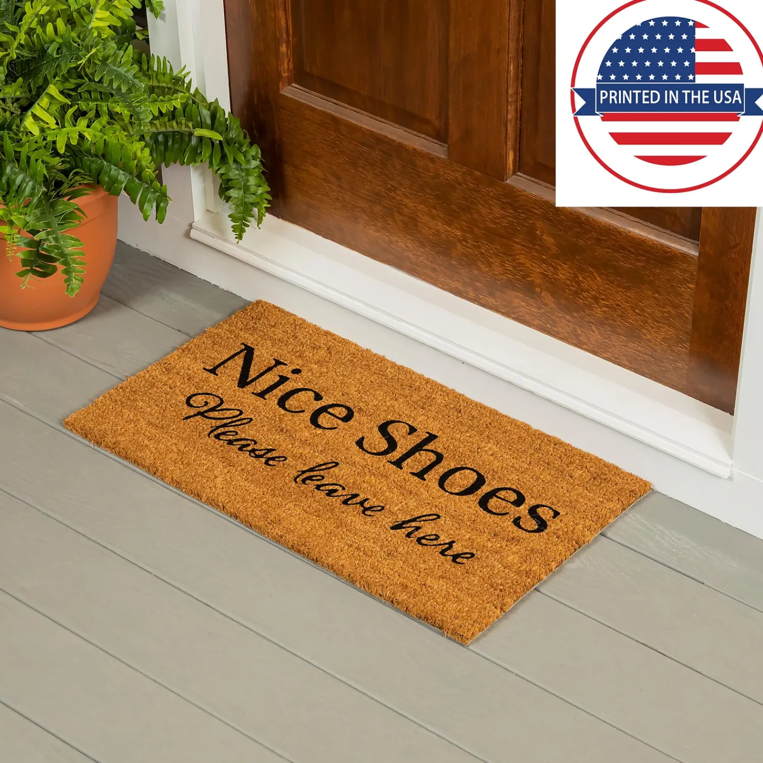 Plow & Hearth Coir Mats>Nice Shoes Coir Mat