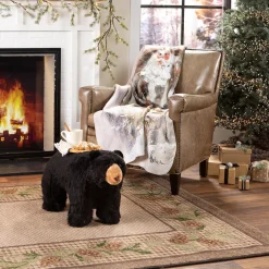 Plow & Hearth Throws & Blankets>Northwoods Santa Sherpa Fleece Throw