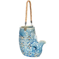 Plow & Hearth Candles & Lanterns>Novelty Fish Ceramic Lantern