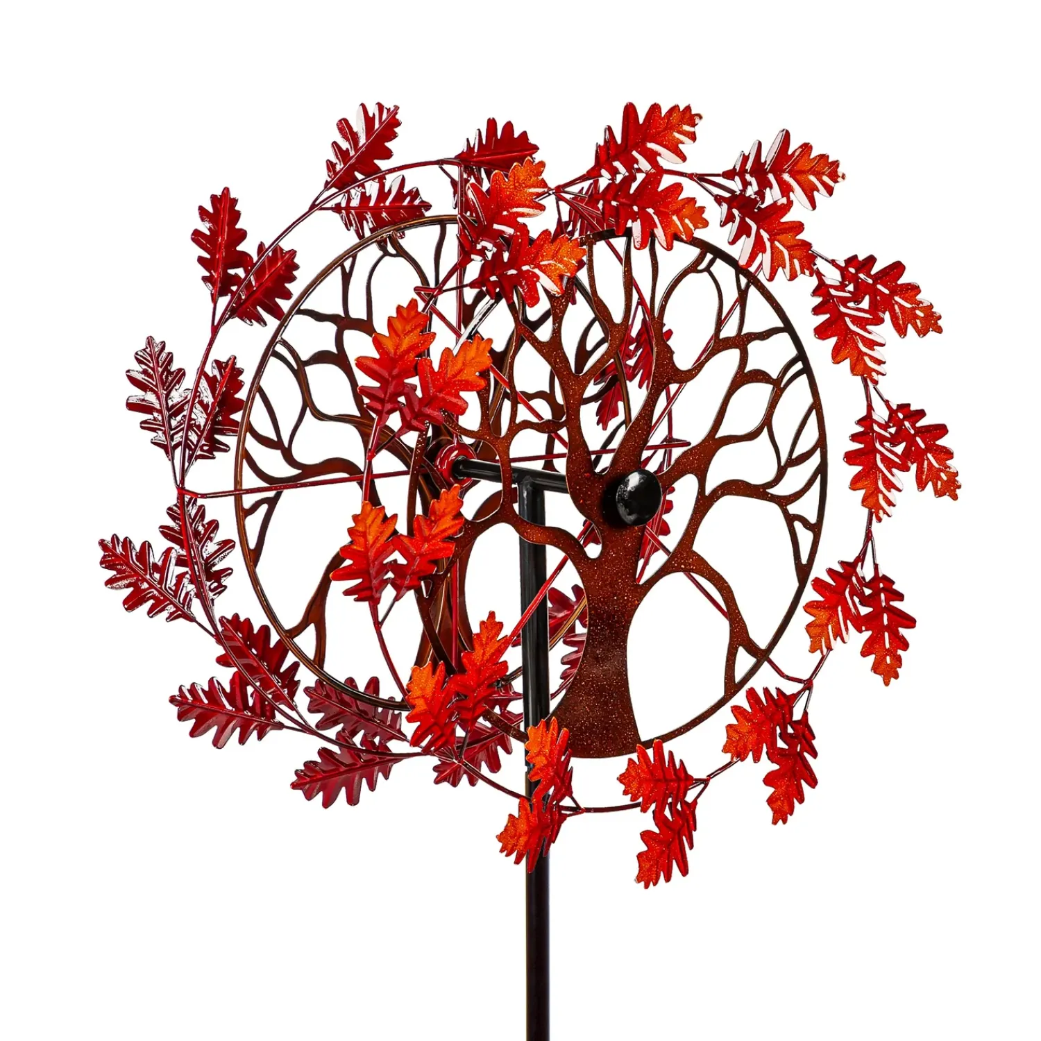 Plow & Hearth Wind Spinners>Oak Leaf Tree of Life Metal Wind Spinner
