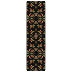 Plow & Hearth Runners|Hearth Rugs>Oakwood Pine Cone and Oak Leaf Rug, 2'1" x 7'8" Runner