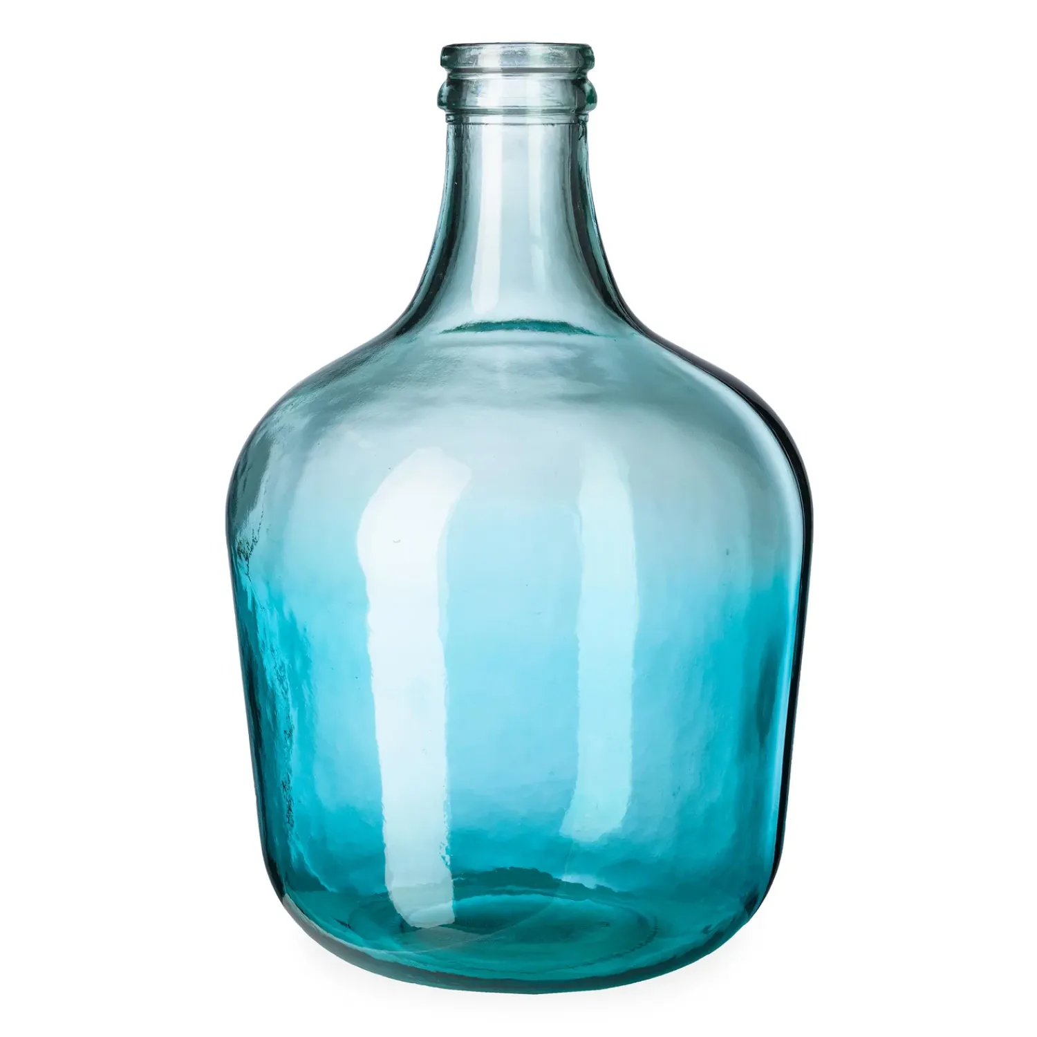 Plow & Hearth Planters & Vases>Ocean Blue Recycled Glass Vase, Tall
