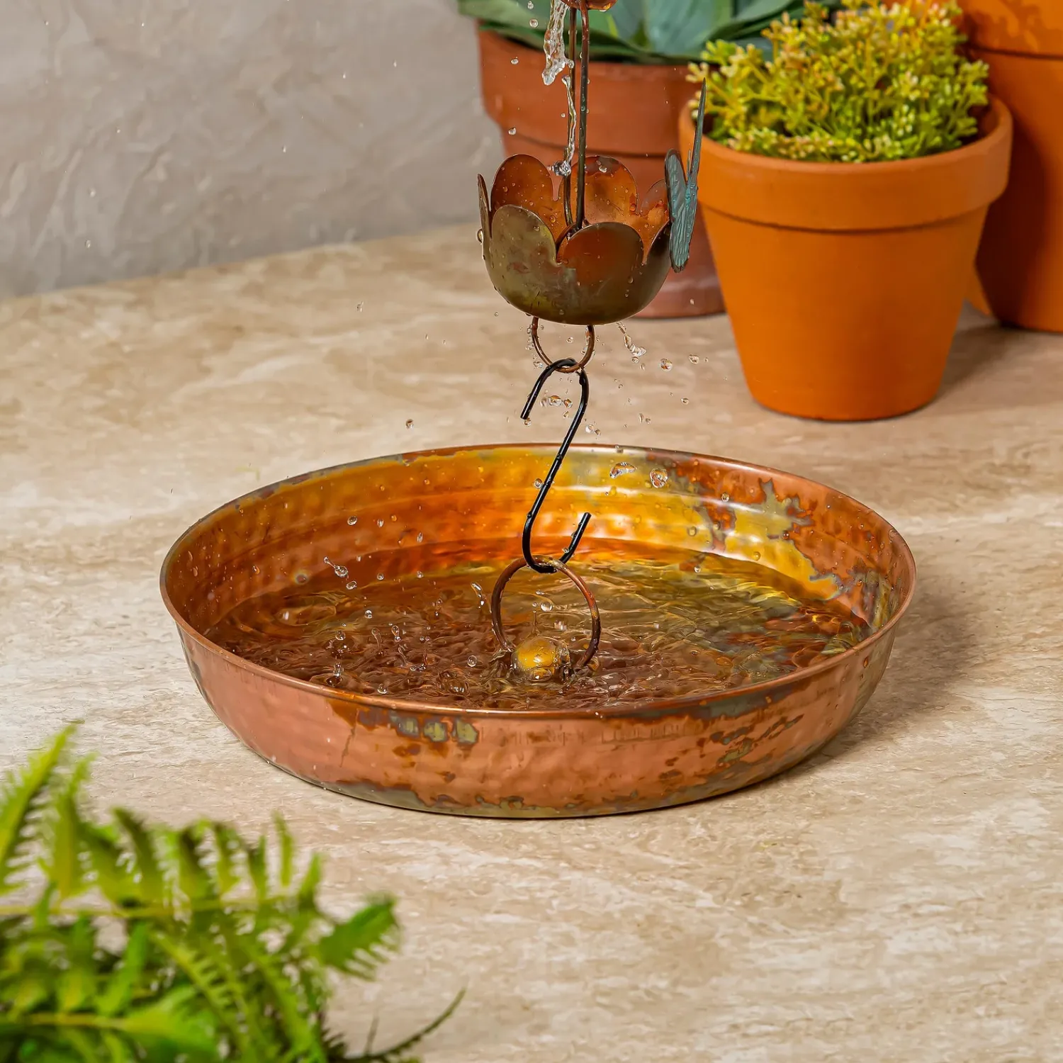 Plow & Hearth Wind Chimes & Mobiles>Oil Rubbed Bronze Rain Chain Basin