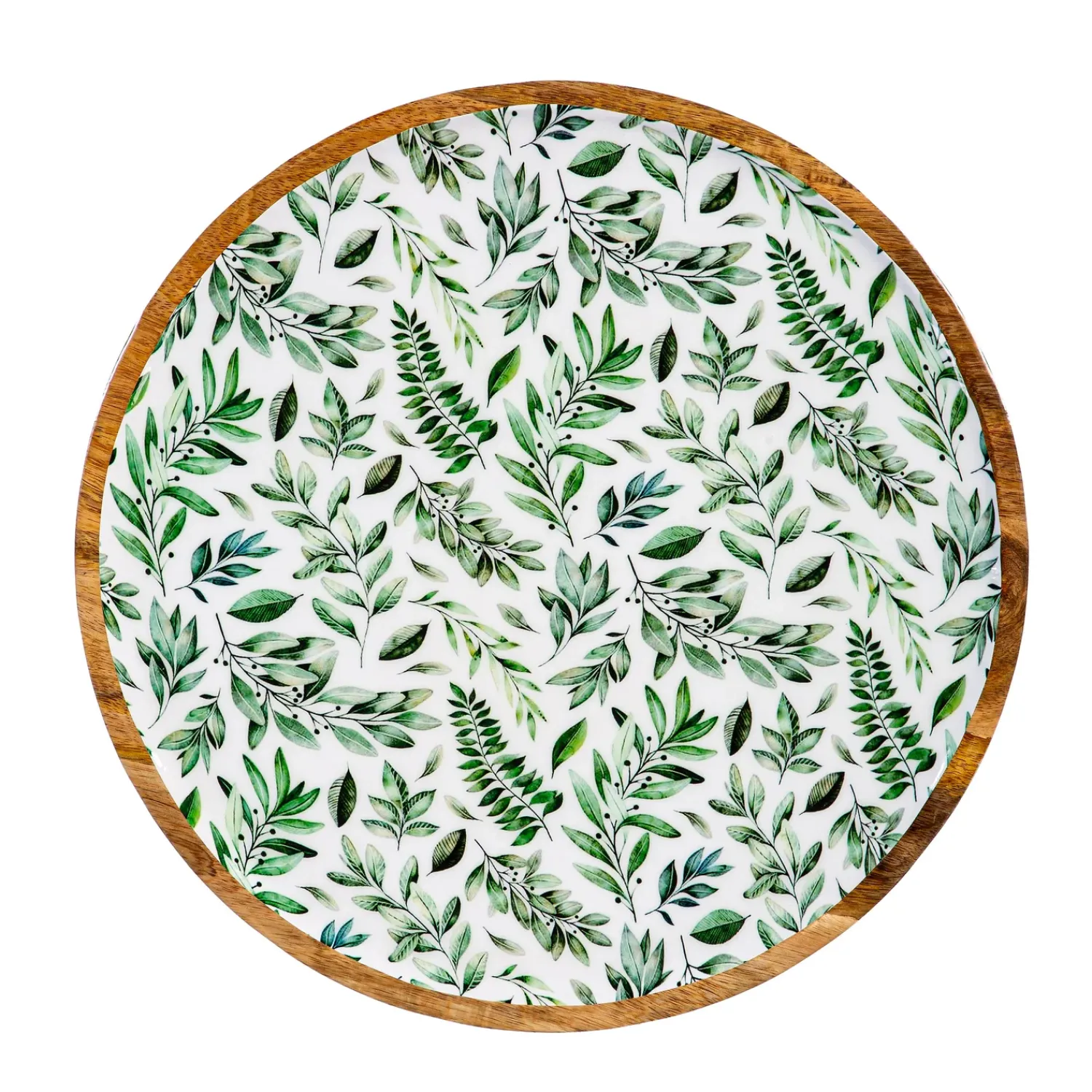 Plow & Hearth Plates & Platters>Olive Oasis Round Wood Platter Set