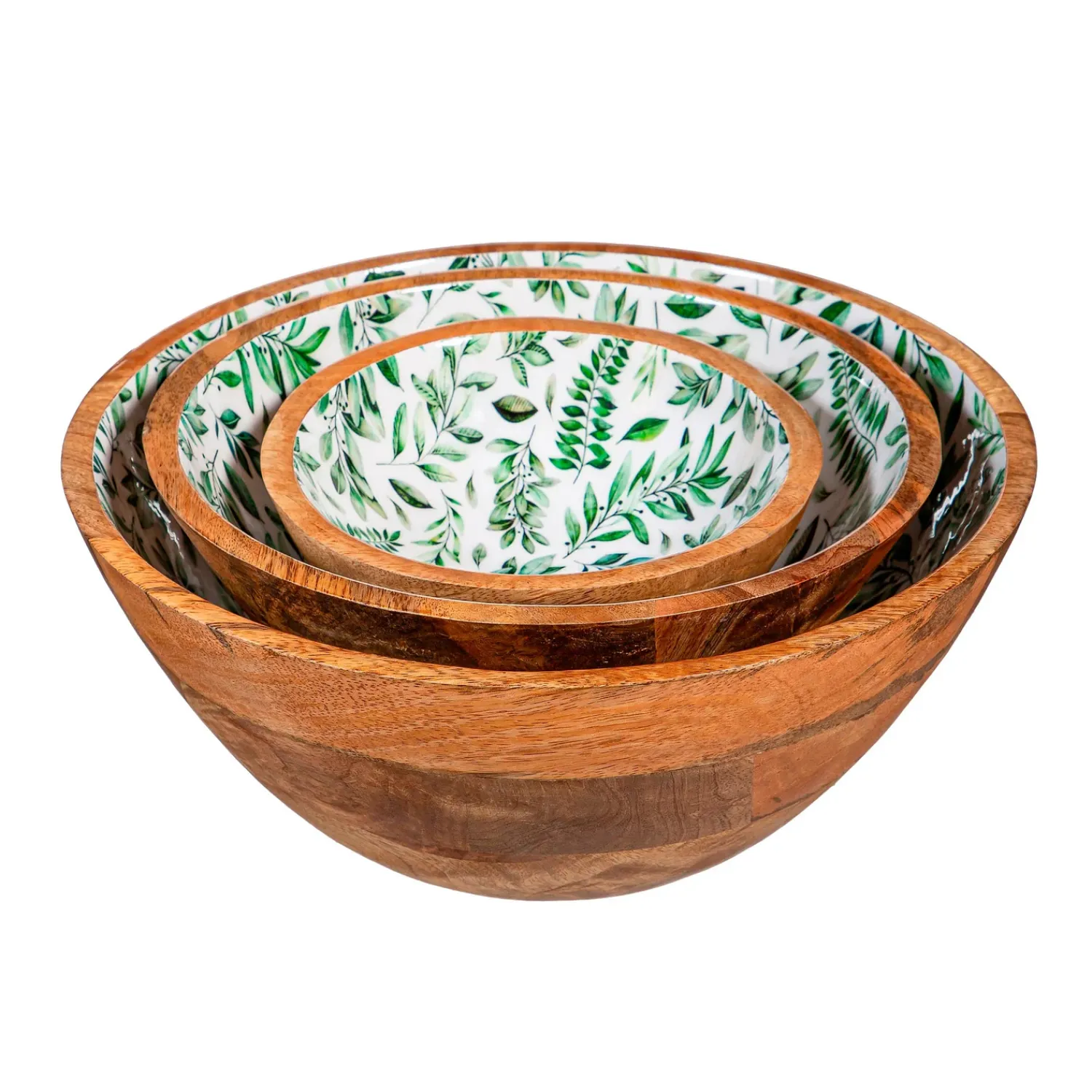 Plow & Hearth Plates & Platters|Serveware>Olive Oasis Wood Bowl Set