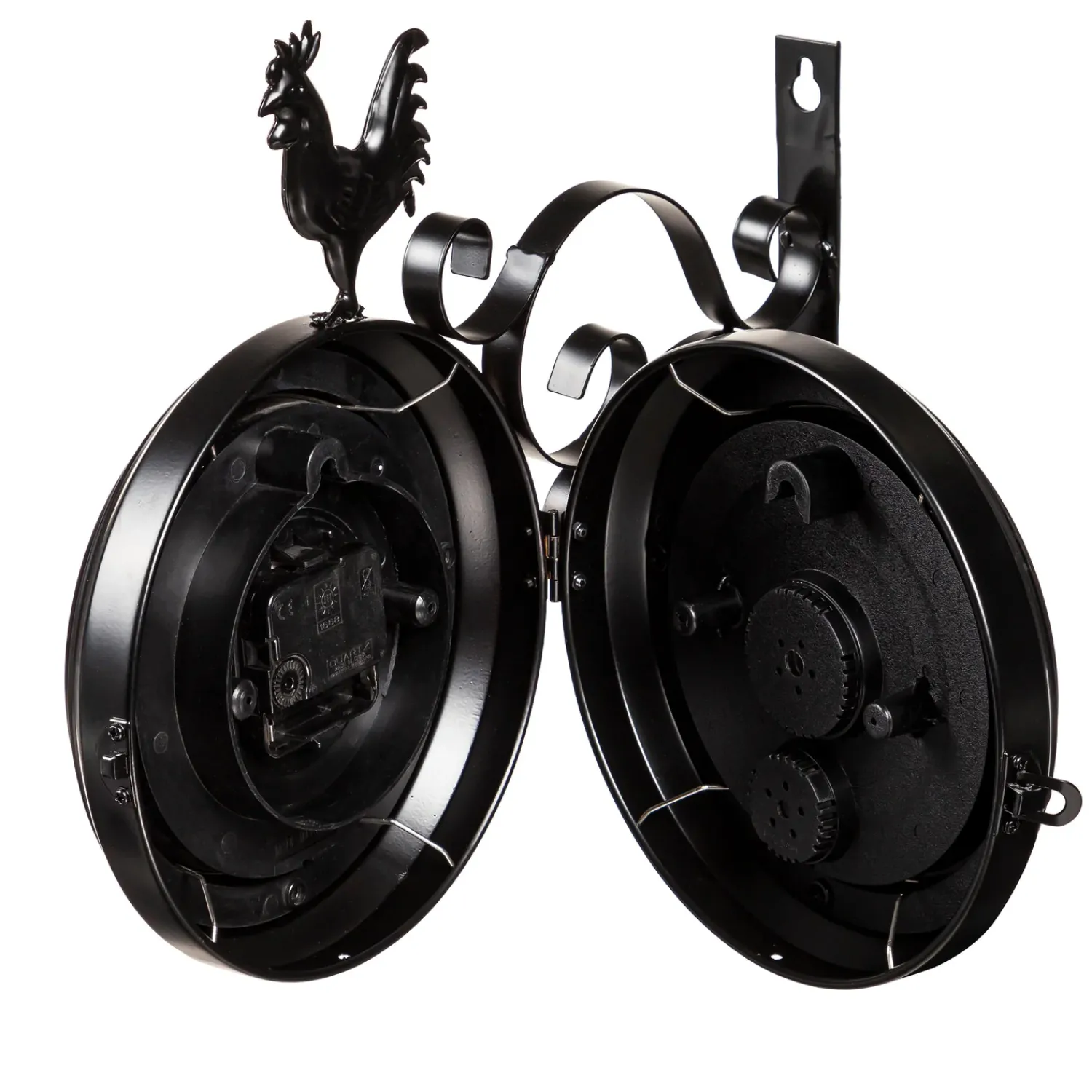 Plow & Hearth Wall Art>Outdoor Rooster Clock and Thermometer
