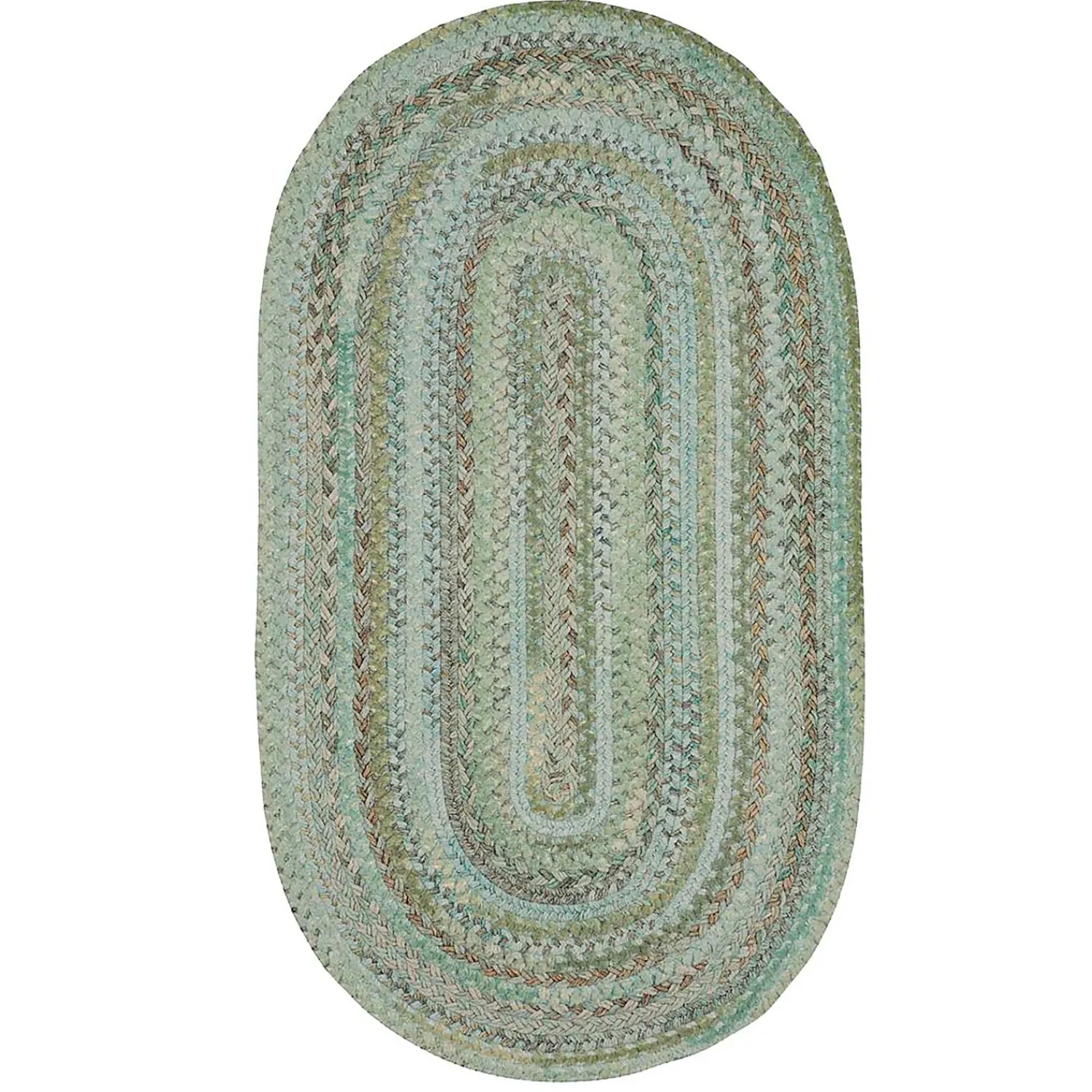 Plow & Hearth Area Rugs>Oval Riverview Wool Blend Braided Rug, 8' x 11'