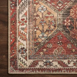 Plow & Hearth Area Rugs>Oxford Hexagon Polyester Runner, 2'6" x 7'6" Spice