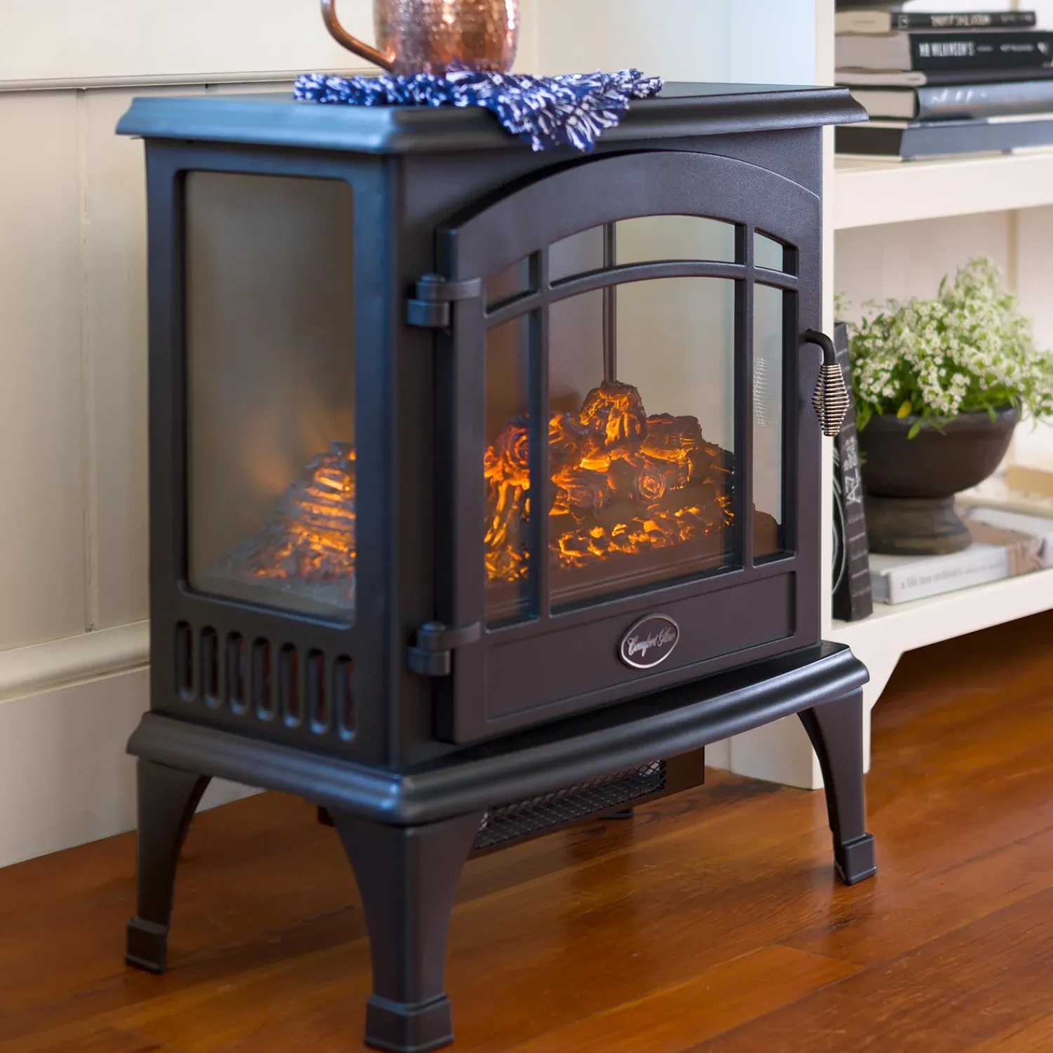 Plow & Hearth Electric Fireplaces & Stoves>Panoramic Quartz Infrared Stove Heater Black