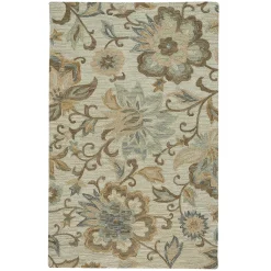 Plow & Hearth Area Rugs|Hearth Rugs>Parkside Wool Floral Rug, 3'6" x 5'6" Natural