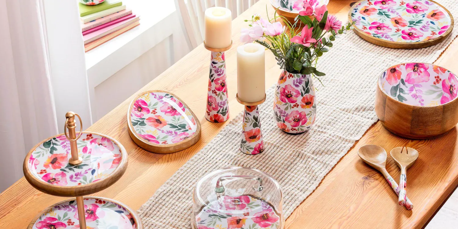 Plow & Hearth Decorative Accents|Candles & Lanterns>Pastels of Nature Metal Candle Holder Set