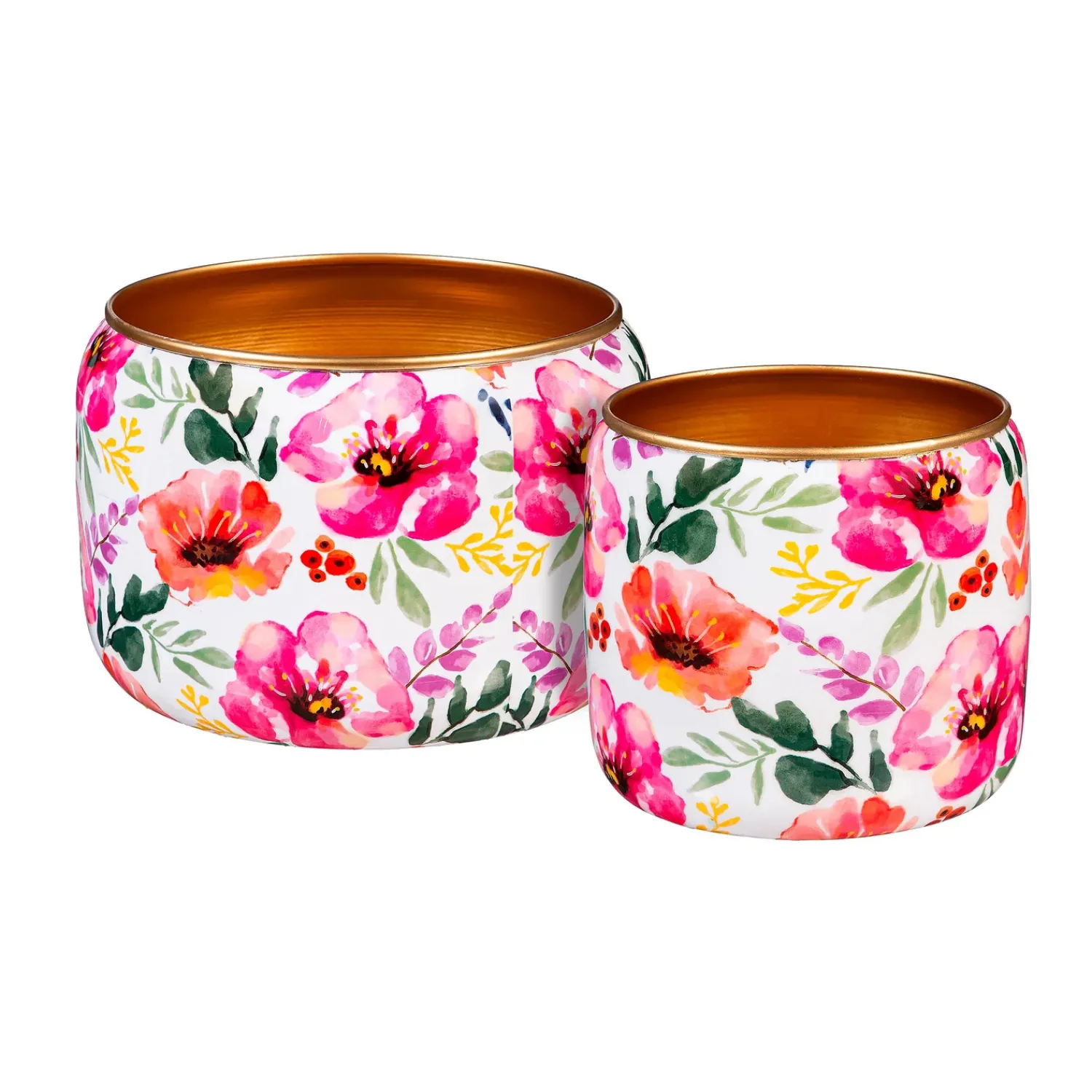 Plow & Hearth Planters & Plant Stands>Pastels of Nature Metal Planters, Set of 2