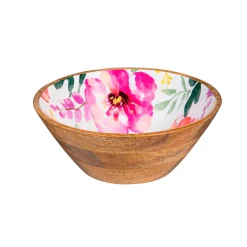 Plow & Hearth Plates & Platters|Serveware>Pastels of Nature Wood Bowl, 7.75"L