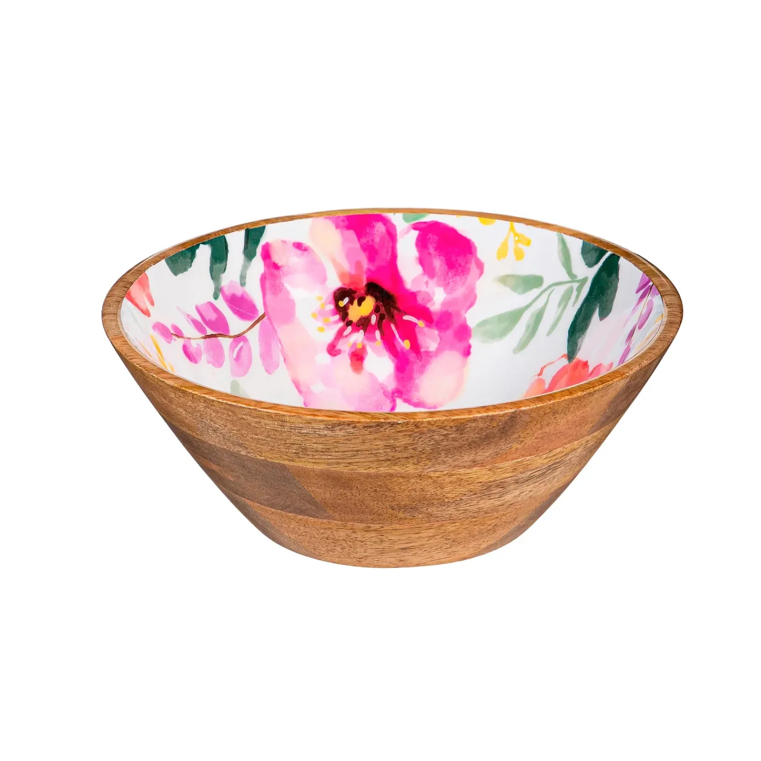 Plow & Hearth Plates & Platters|Serveware>Pastels of Nature Wood Bowl, 7.75"L