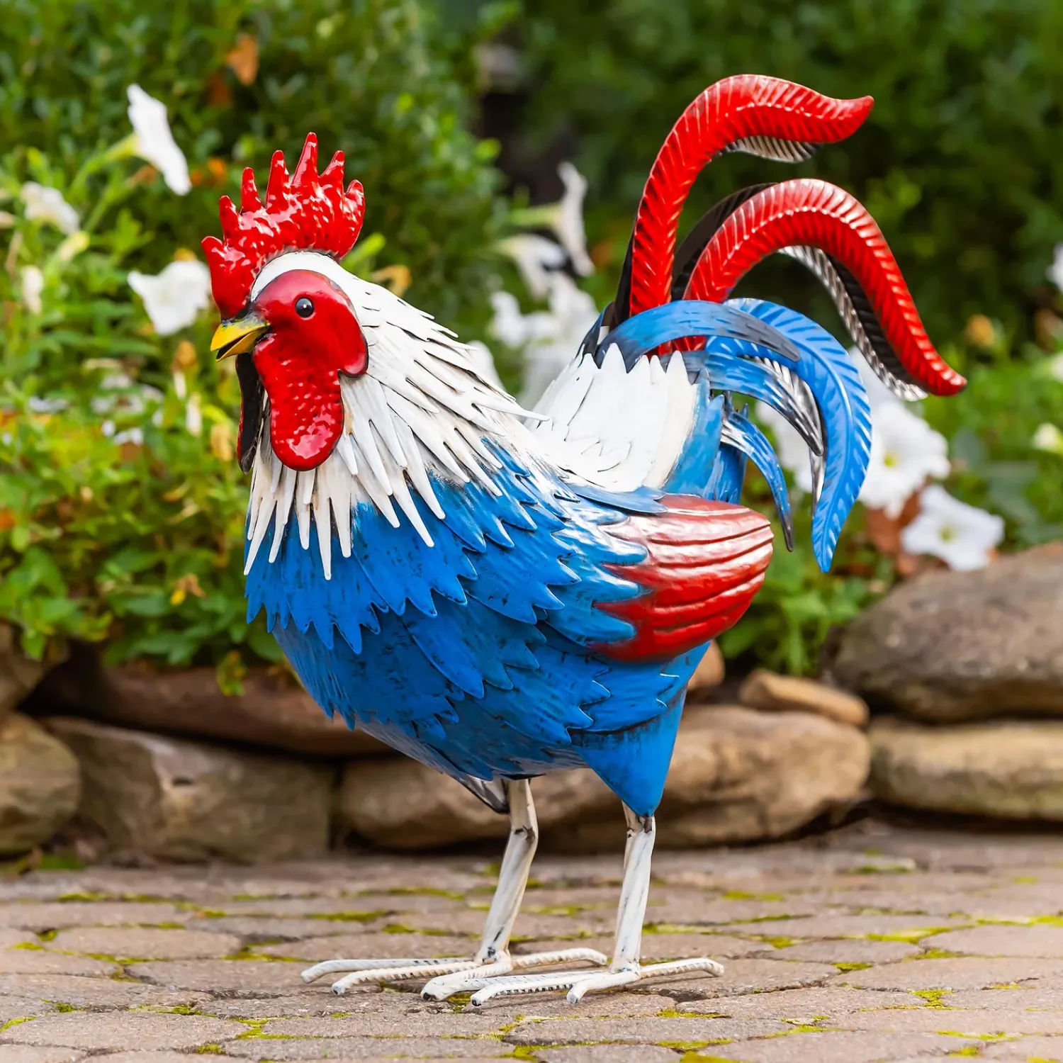 Plow & Hearth Garden Statues>Patriotic Rooster Metal Garden Statue