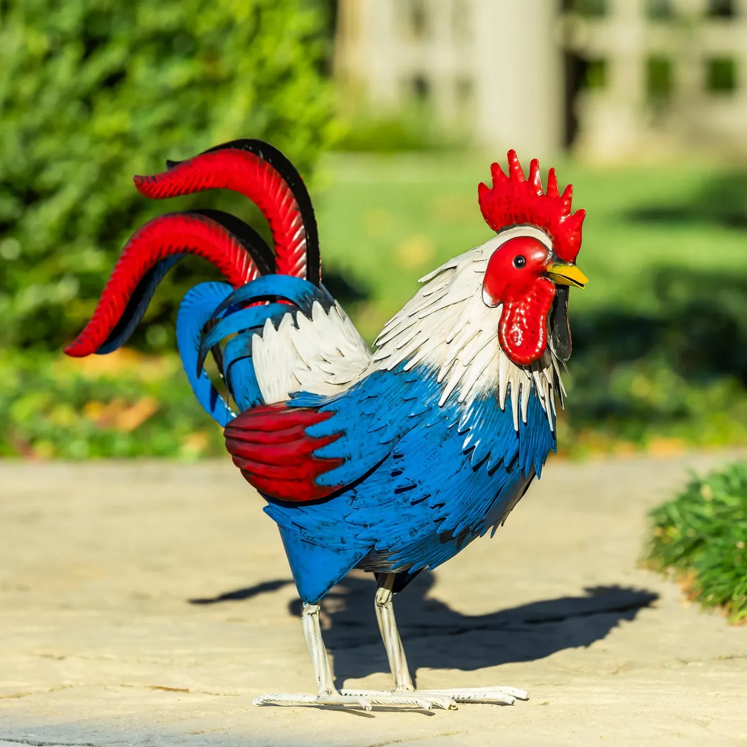 Plow & Hearth Garden Statues>Patriotic Rooster Metal Garden Statue