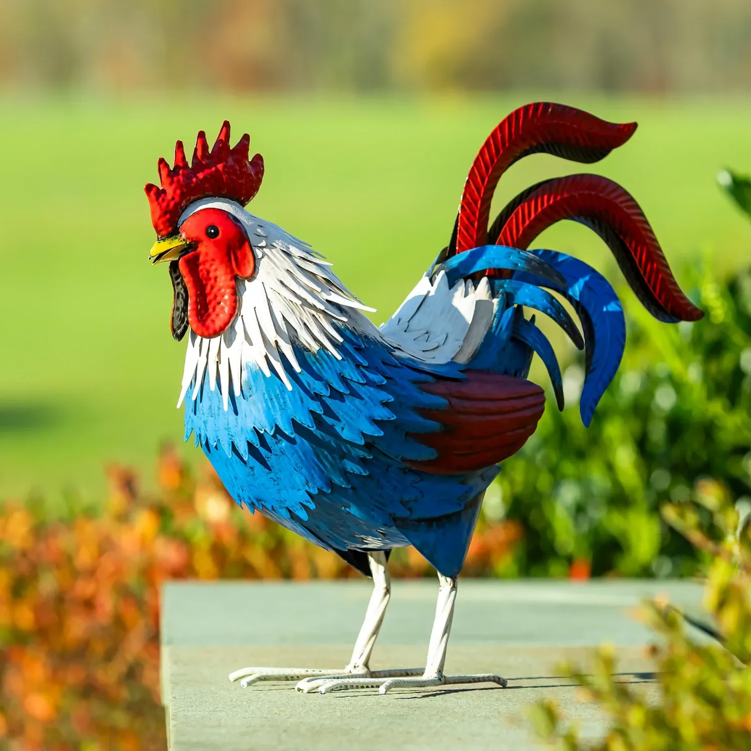 Plow & Hearth Garden Statues>Patriotic Rooster Metal Garden Statue