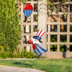 Plow & Hearth Garden Statues>Patriotic Uncle Sam with Balloon Garden Statue