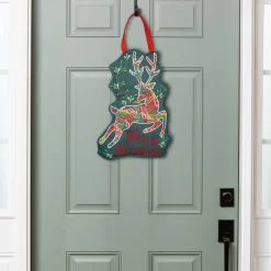 Plow & Hearth Fabric Door Hangers>Patterned Reindeer Door Décor